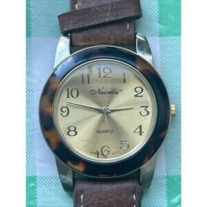 Novella Faux Tortoise She’ll Bezel Women’s Quartz Watch